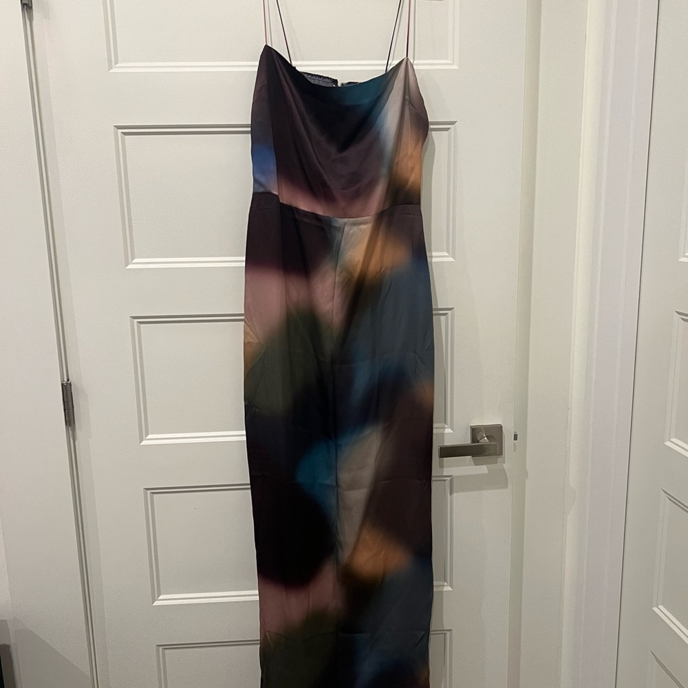 Reformation Frankie Silk Dress in Blur